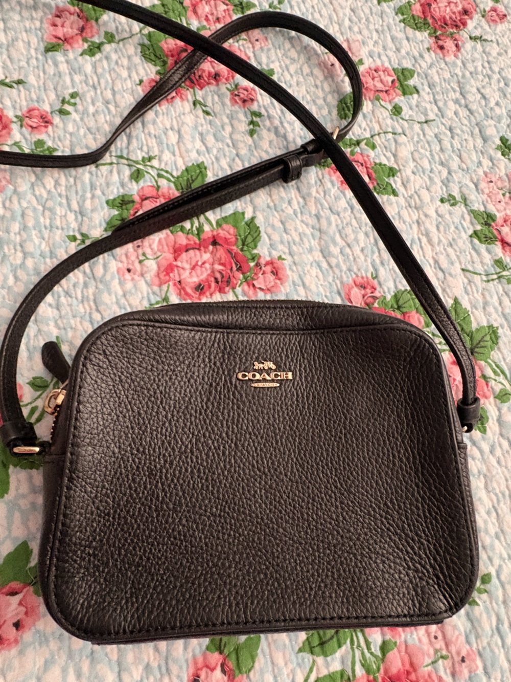 Coach  Leather Mini Camera Crossbody Bag